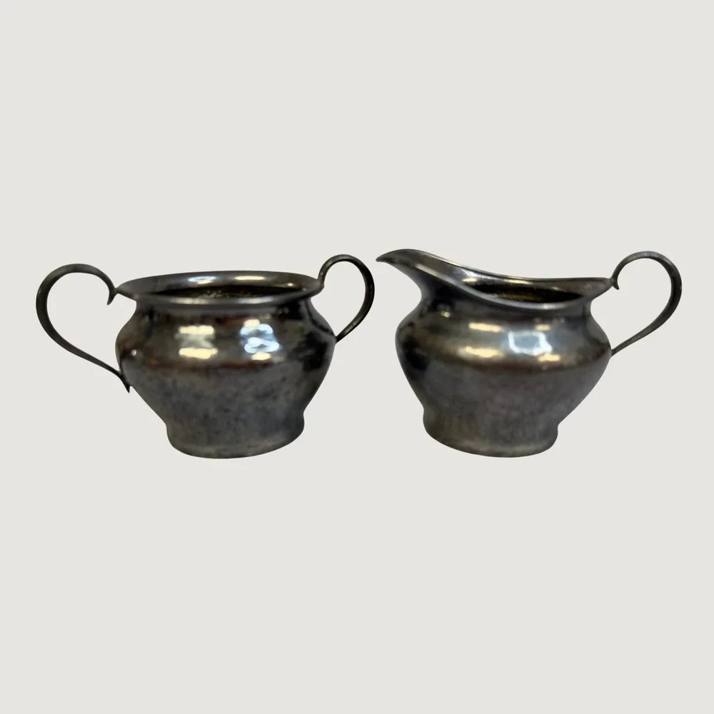 Forbes Silver Co 735 Silver Plate Creamer and Sugar Bowl Set‎ Vintage Antique